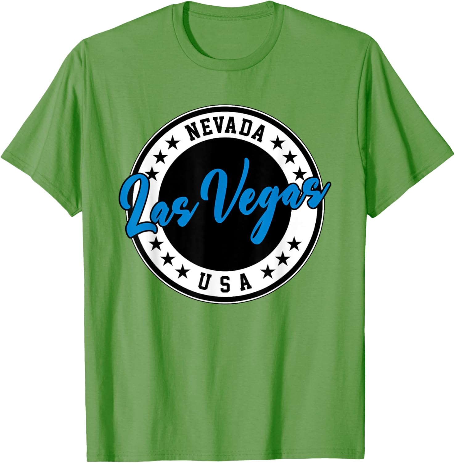Las Vegas Nevada Blue Circle Script T-Shirt for Casual Style Fans - 16