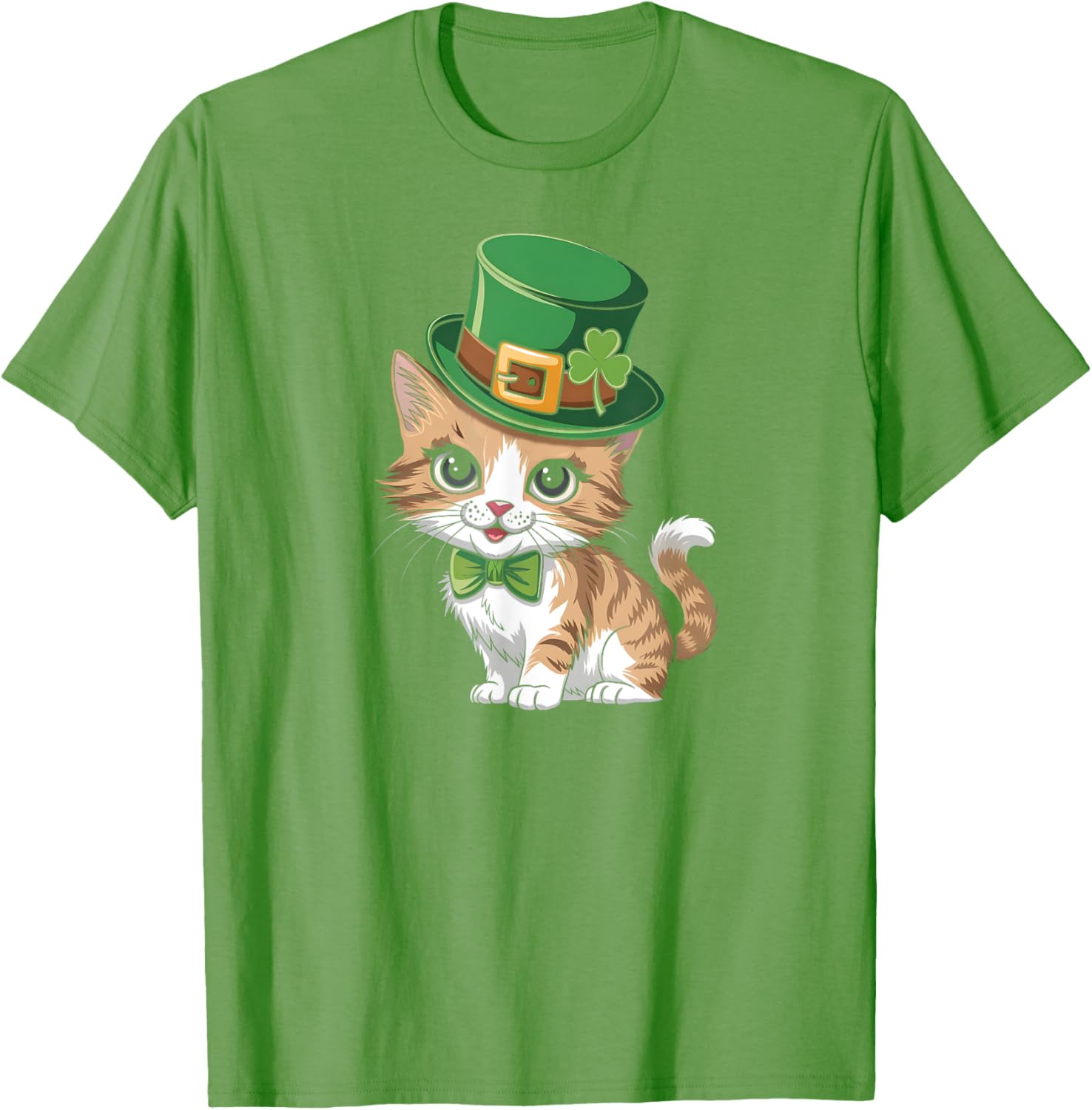 Lucky Shamrock Cat St Patricks Day T-Shirt for Women Girls and Toddlers - 3