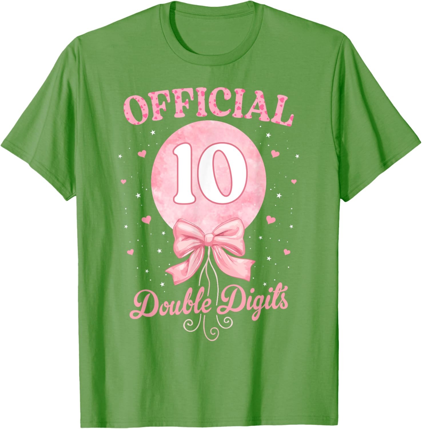 Pink Coquette Bow T-Shirt for 10 Year Old Birthday Girl Celebration - 5
