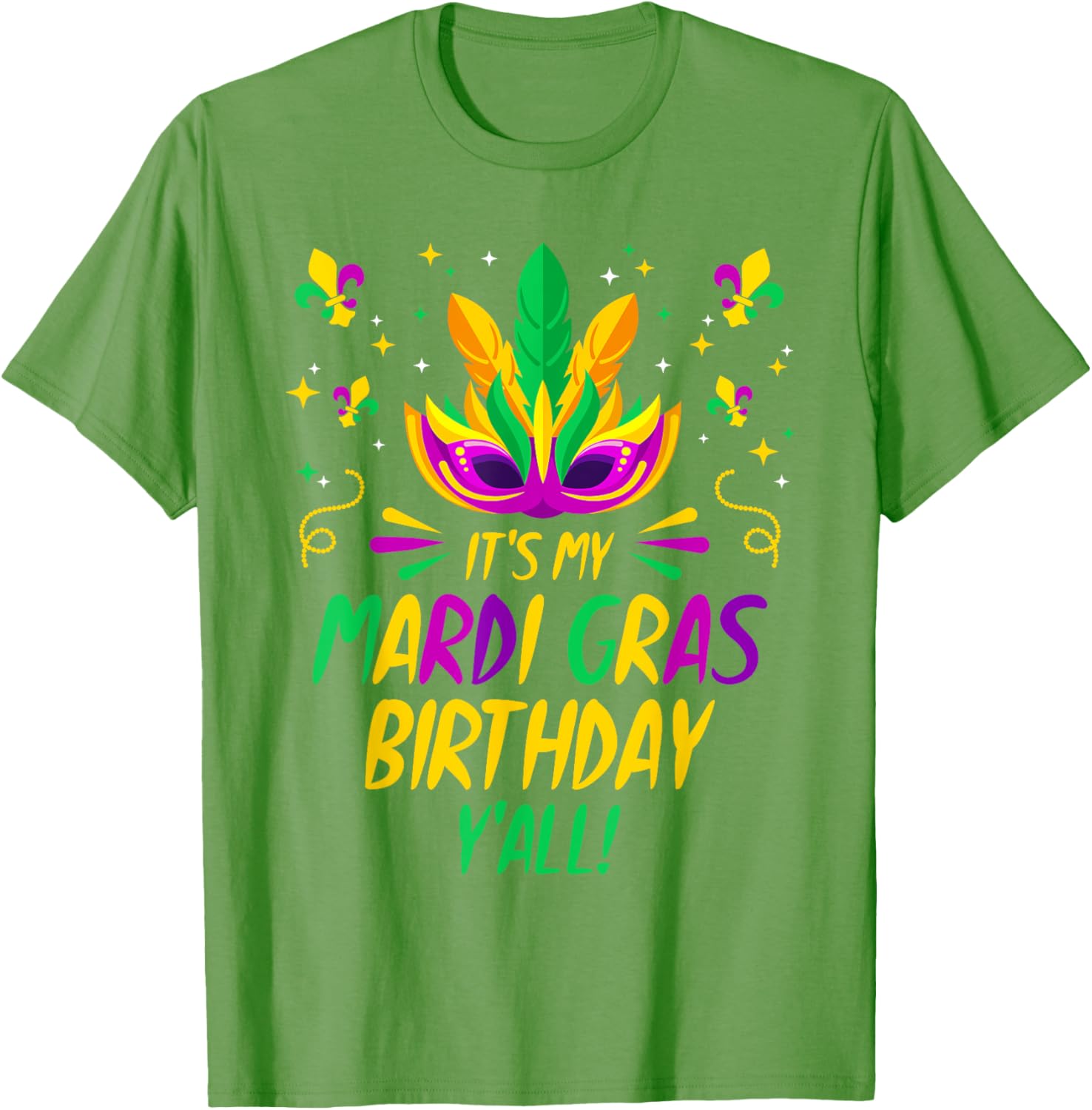 Mardi Gras Birthday T-Shirt Fun Celebration Outfit for Birthday Party - 12