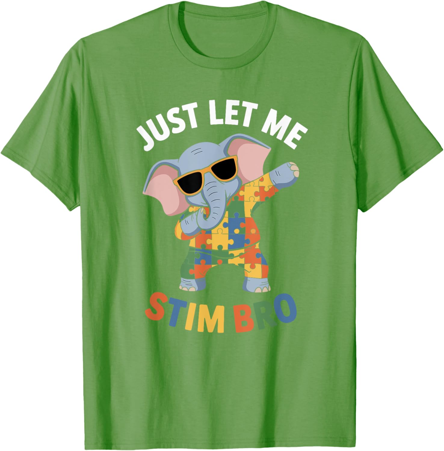 Funny Elephant Autism Awareness Just Let Me Stim Bro T-Shirt for Boys - 14