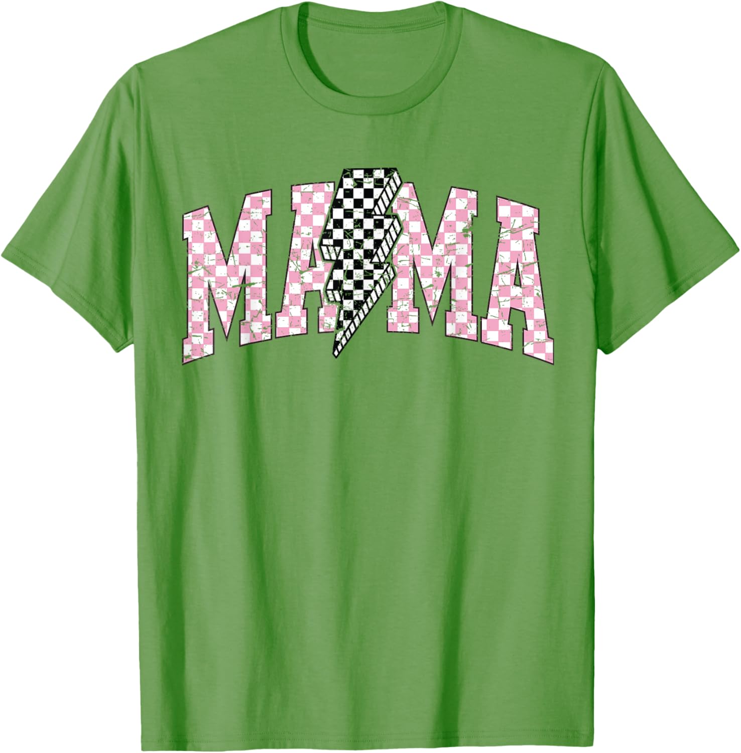 Retro Checkered Bolt Mama T-Shirt for Women, Men, Girls, and Kids - 16
