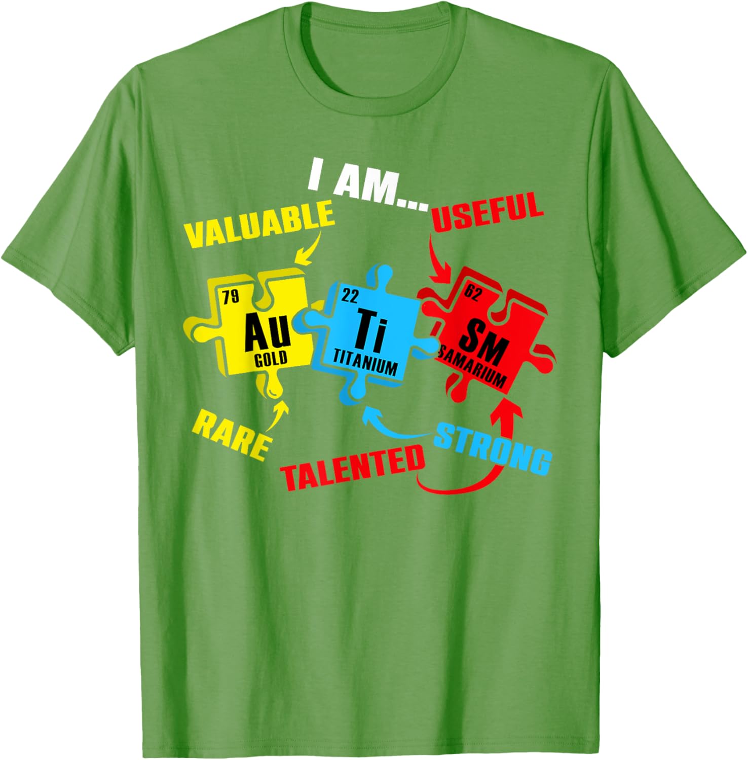 Chemistry Elements Periodic Table Puzzle T-Shirt for Autism Awareness - 25