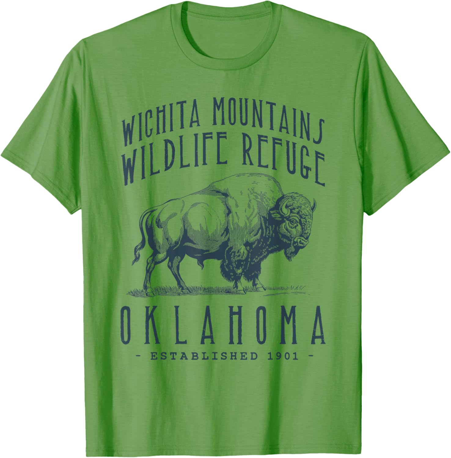 Wichita Mountains Bison Design T-Shirt for Nature Lovers and Adventurers - 9