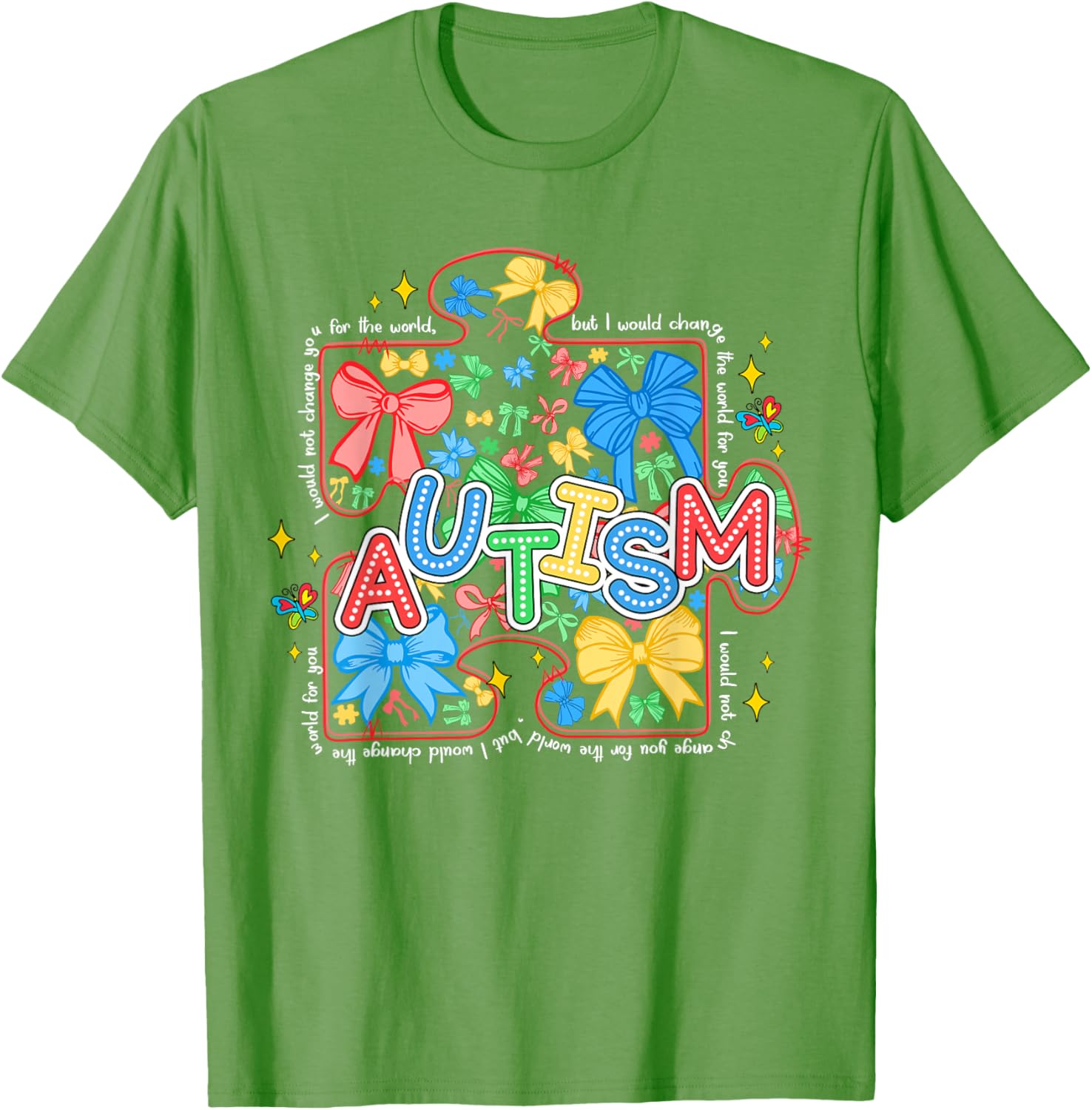 Autism Awareness Puzzle Bow Women's T-Shirt Cute and Stylish Design - 16