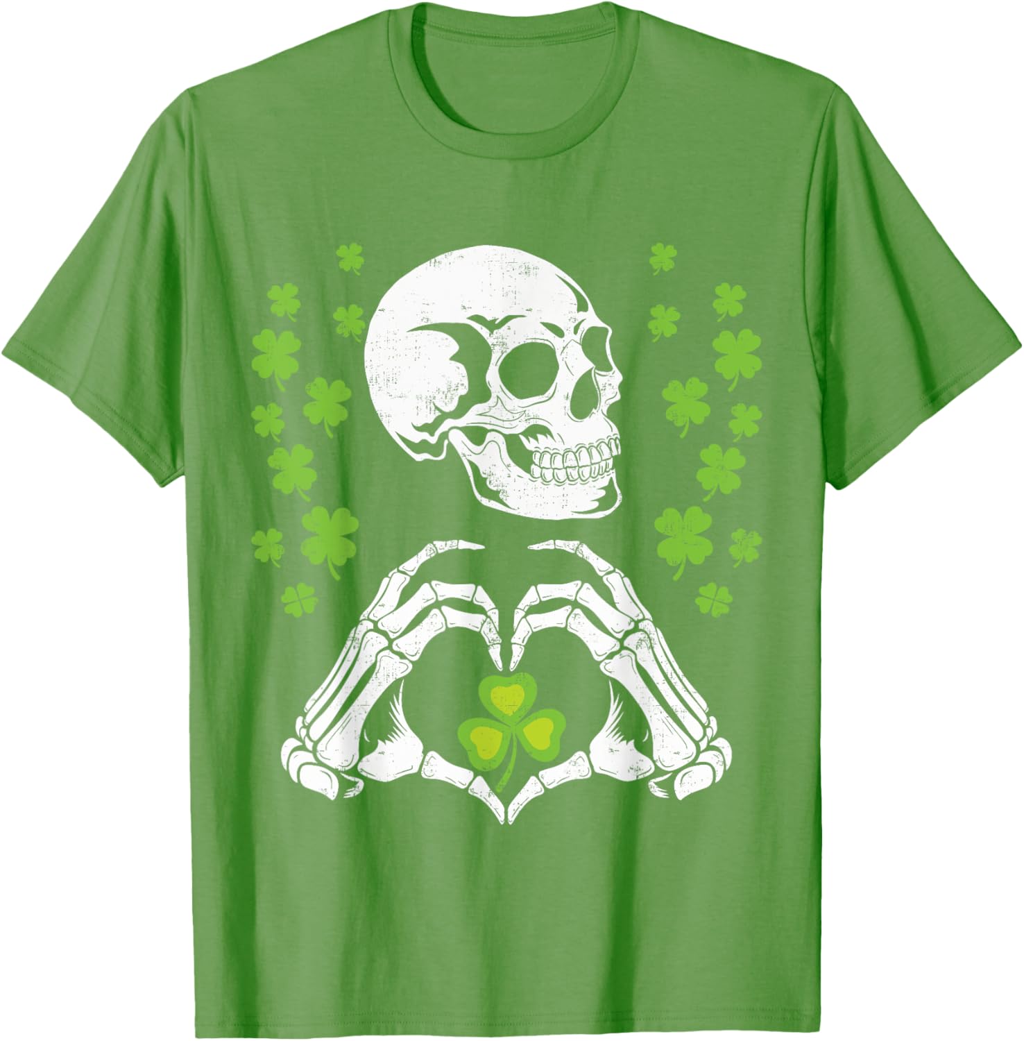 St Patrick's Day Skeleton Skull Heart Shamrock T-Shirt for Festive Fun - 19