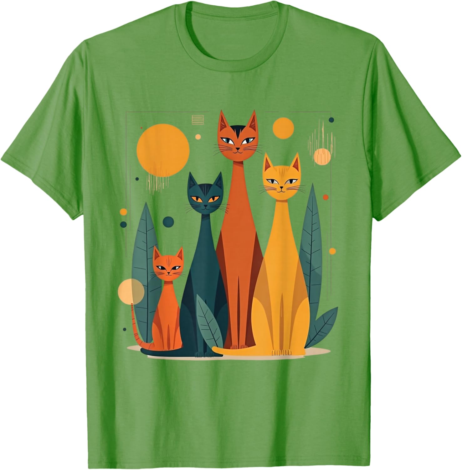 Vintage Retro Mid-Century Modern Cats T-Shirt in 50s 60s Style - 14