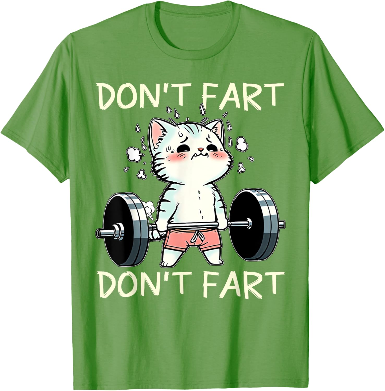 Funny Don't Fart Cat Weight Lifting T-Shirt for Fitness Lovers - 10