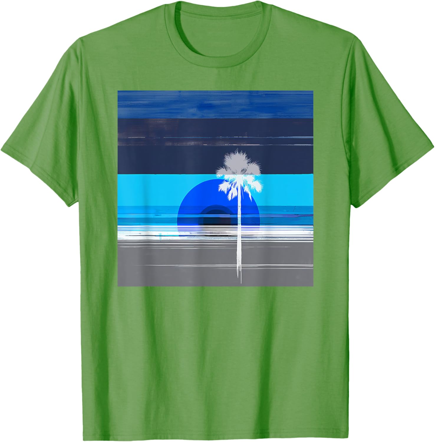 Stylish Palm Tree Tropical Landscape Abstract Art T-Shirt for Trendy Wear - 2