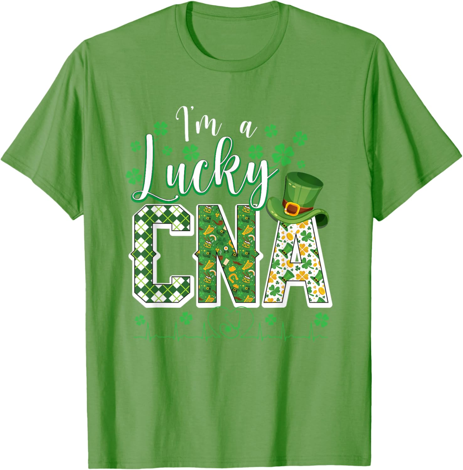 Funny Lucky CNA Nurse Shamrock St Patrick's Day T-Shirt for Scrubs - 26