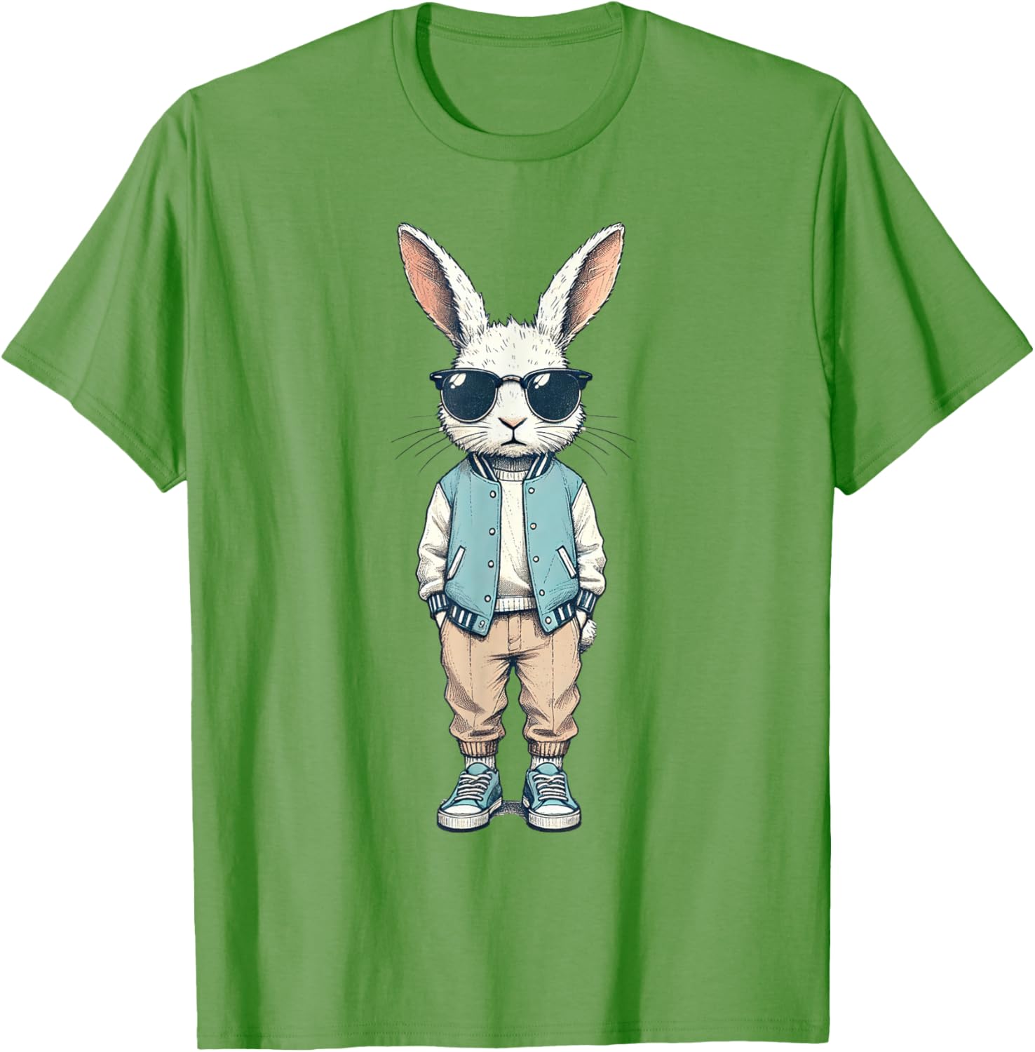 Boys Easter Bunny Rabbit T-Shirt with Sunglasses for Kids and Men - 17