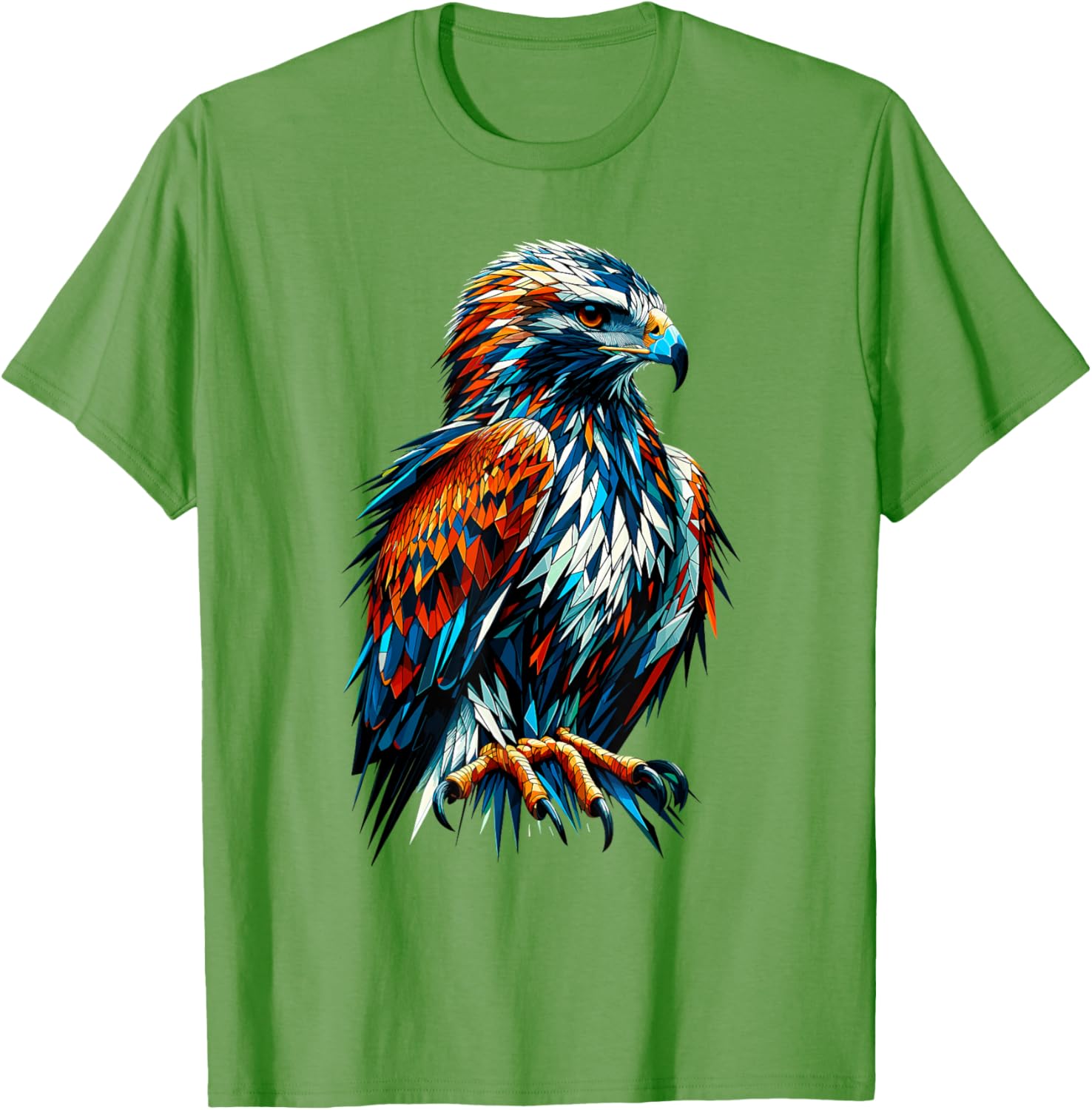 Polygon Art Hawk T-Shirt for Bird Lovers - Unique and Stylish Design - 14