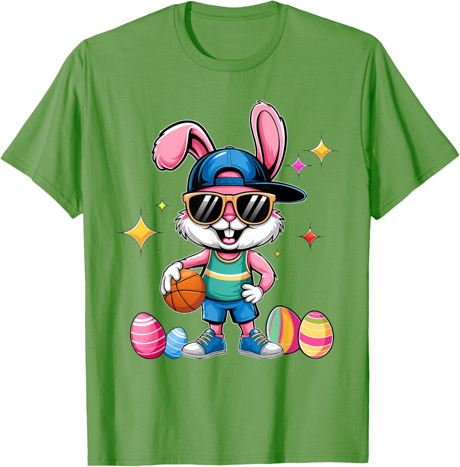 Happy Easter Bunny Basketball T-Shirt for Kids - Fun Sporty Design - 12