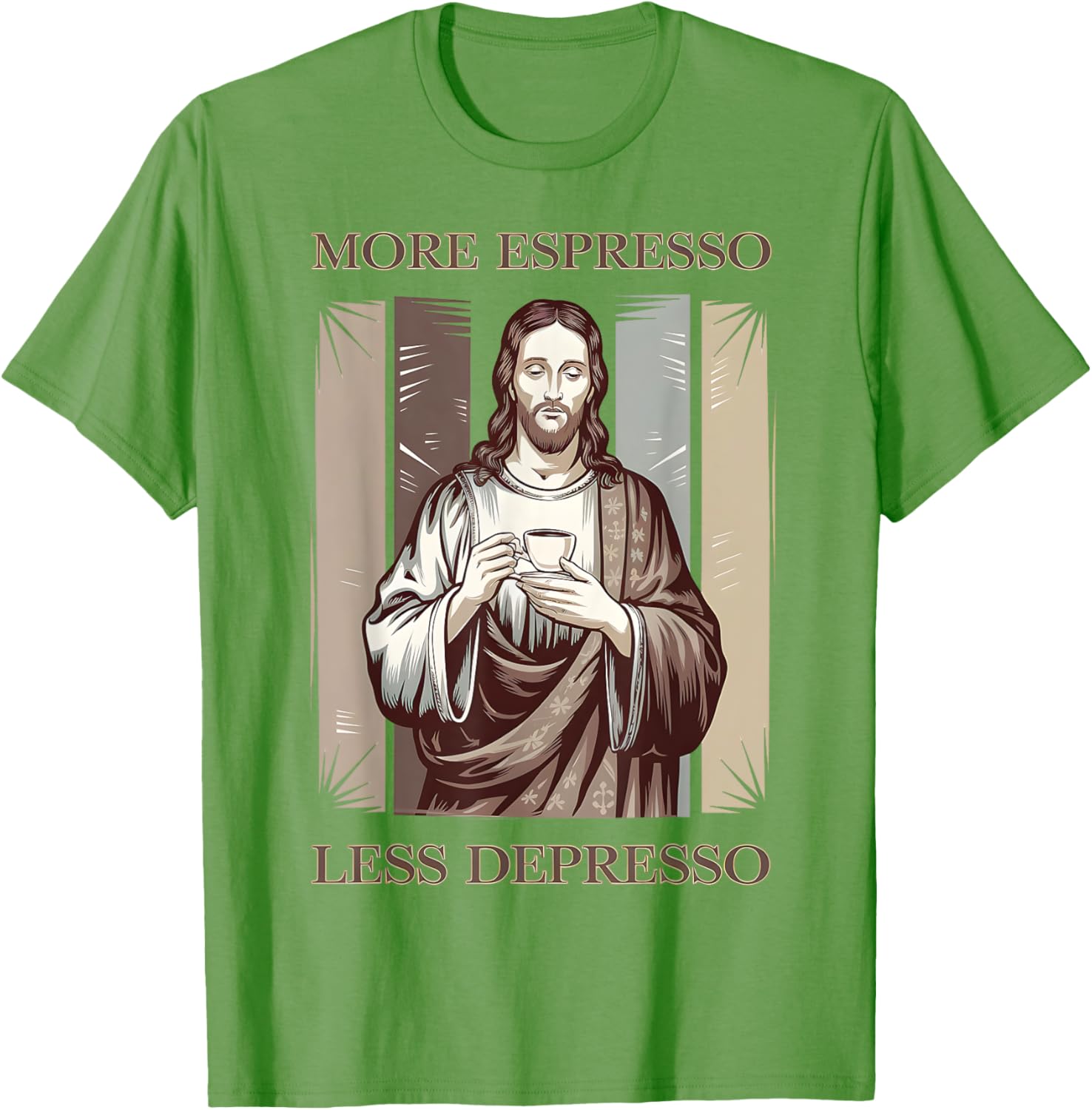 Jesus More Espresso Less Depresso Retro Coffee Lover T-Shirt - 23
