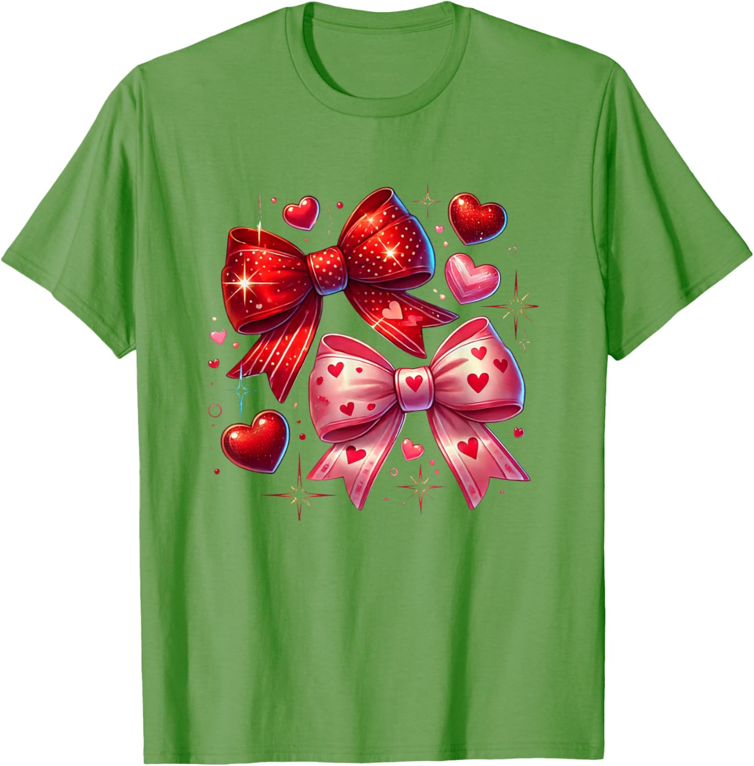 Heart Bows and Stars Romantic Love T-Shirt for Couples and Gifting - 13
