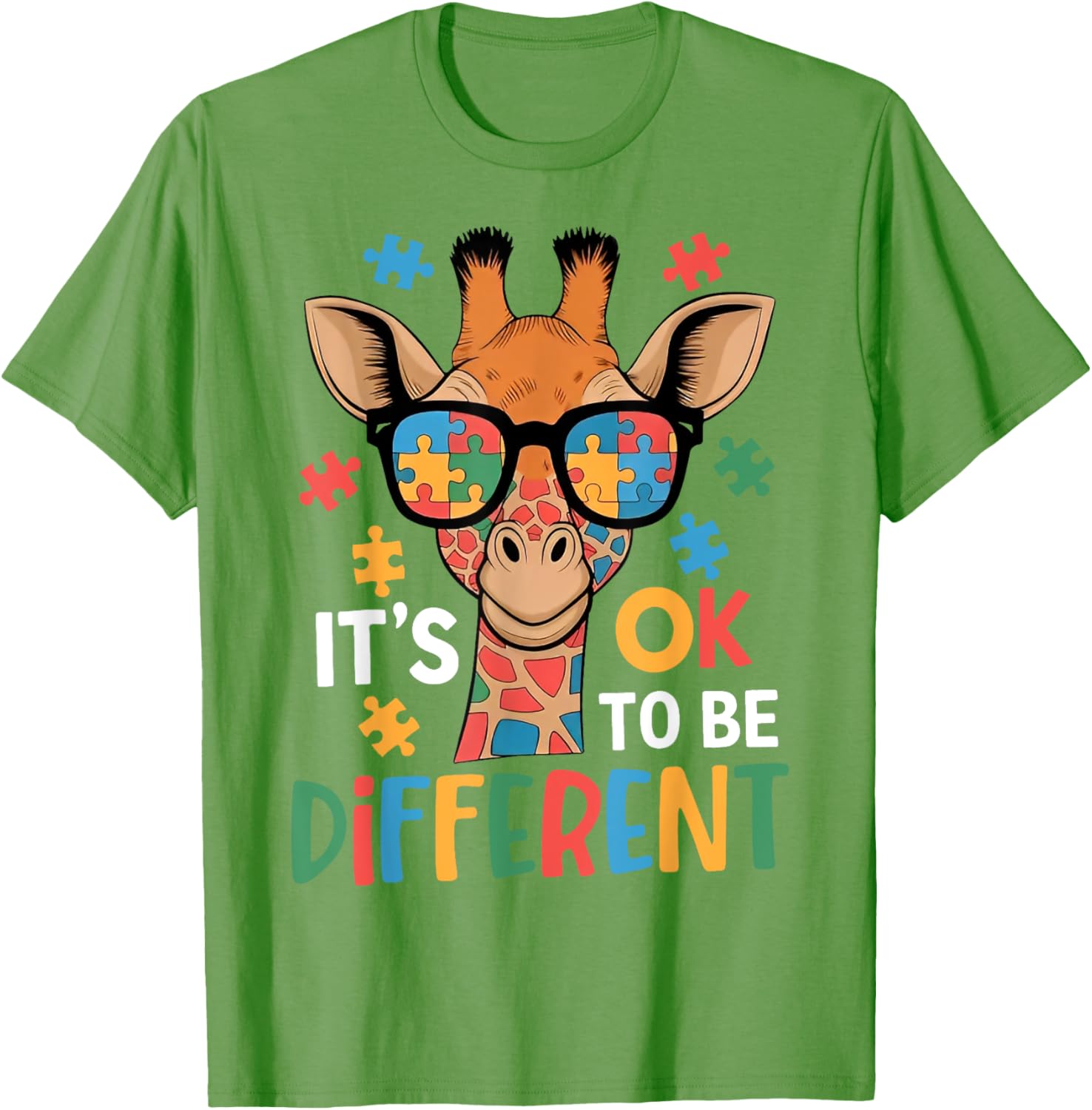 It's Okay to Be Different Giraffe Autism Awareness T-Shirt for Kids - 2