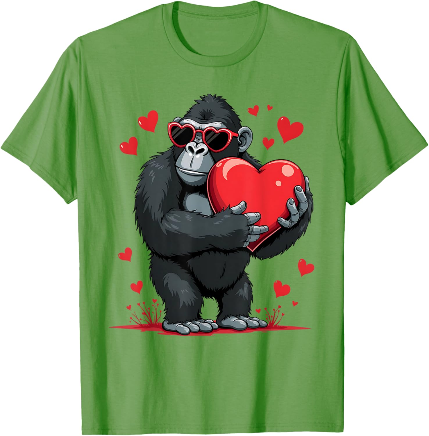 Funny Gorilla Heart Sunglasses T-Shirt for Boys Perfect for Valentine's Day - 17
