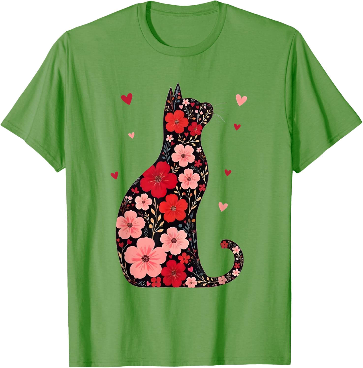 Happy Meowentine's Day Floral Cat T-Shirt for Women - Cute Valentine's Gift - 2