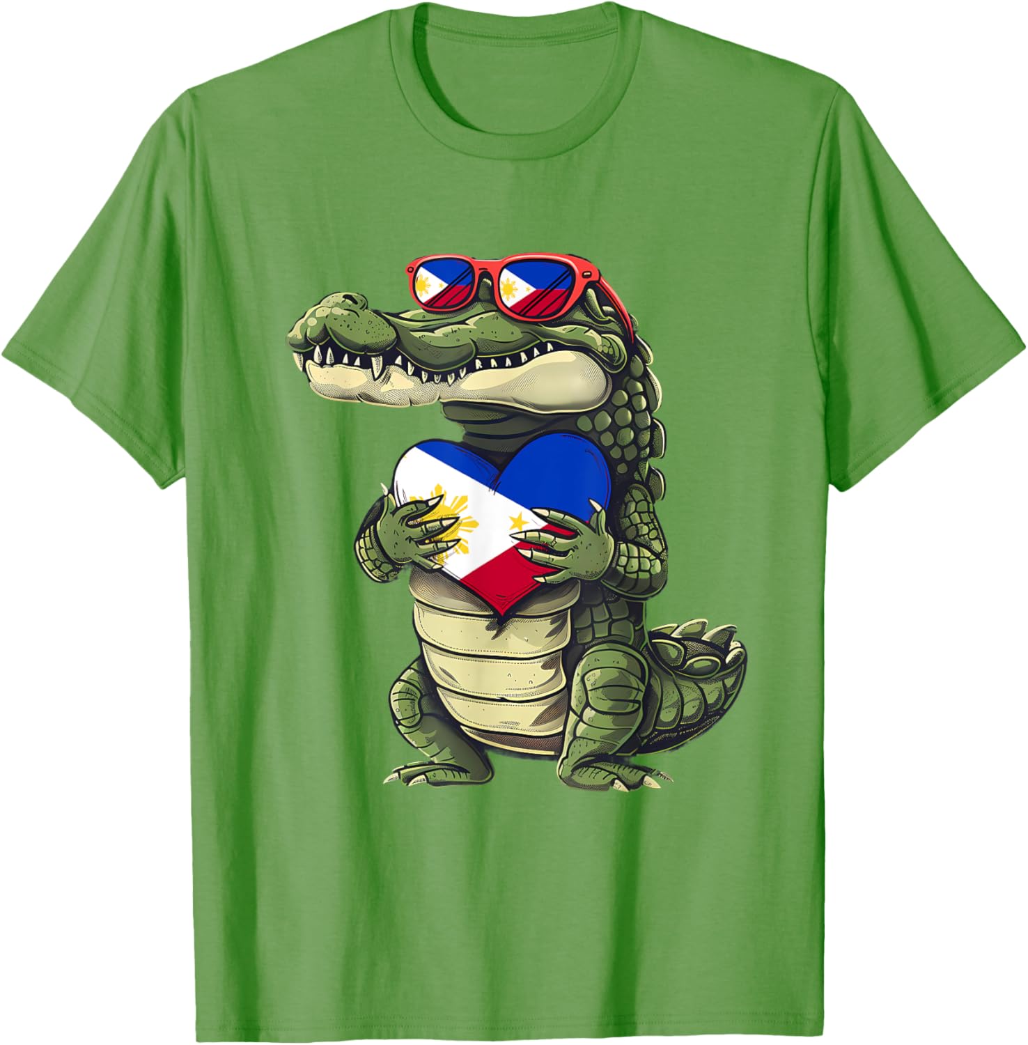 Philippines Crocodile Heart T-Shirt with Filipino Flag - Pilipinas Pride - 15