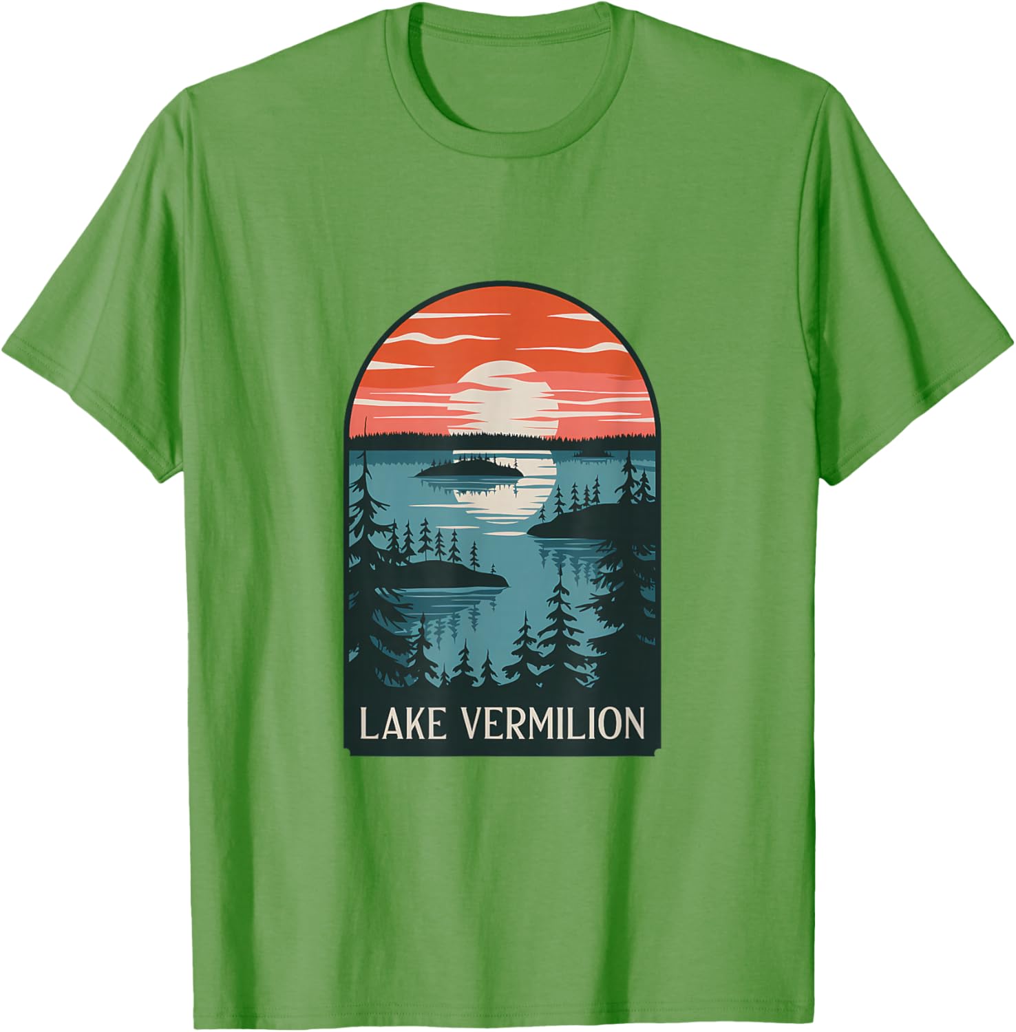 Lake Vermilion Sunset Reflection T-Shirt for Nature Lovers and Adventurers - 11
