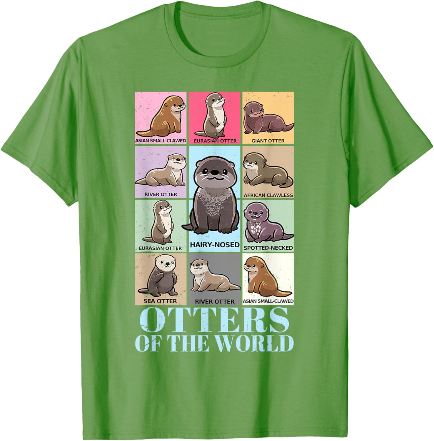 Otters of the World Vintage Sea Otter T-Shirt for Kids and Adults - 19