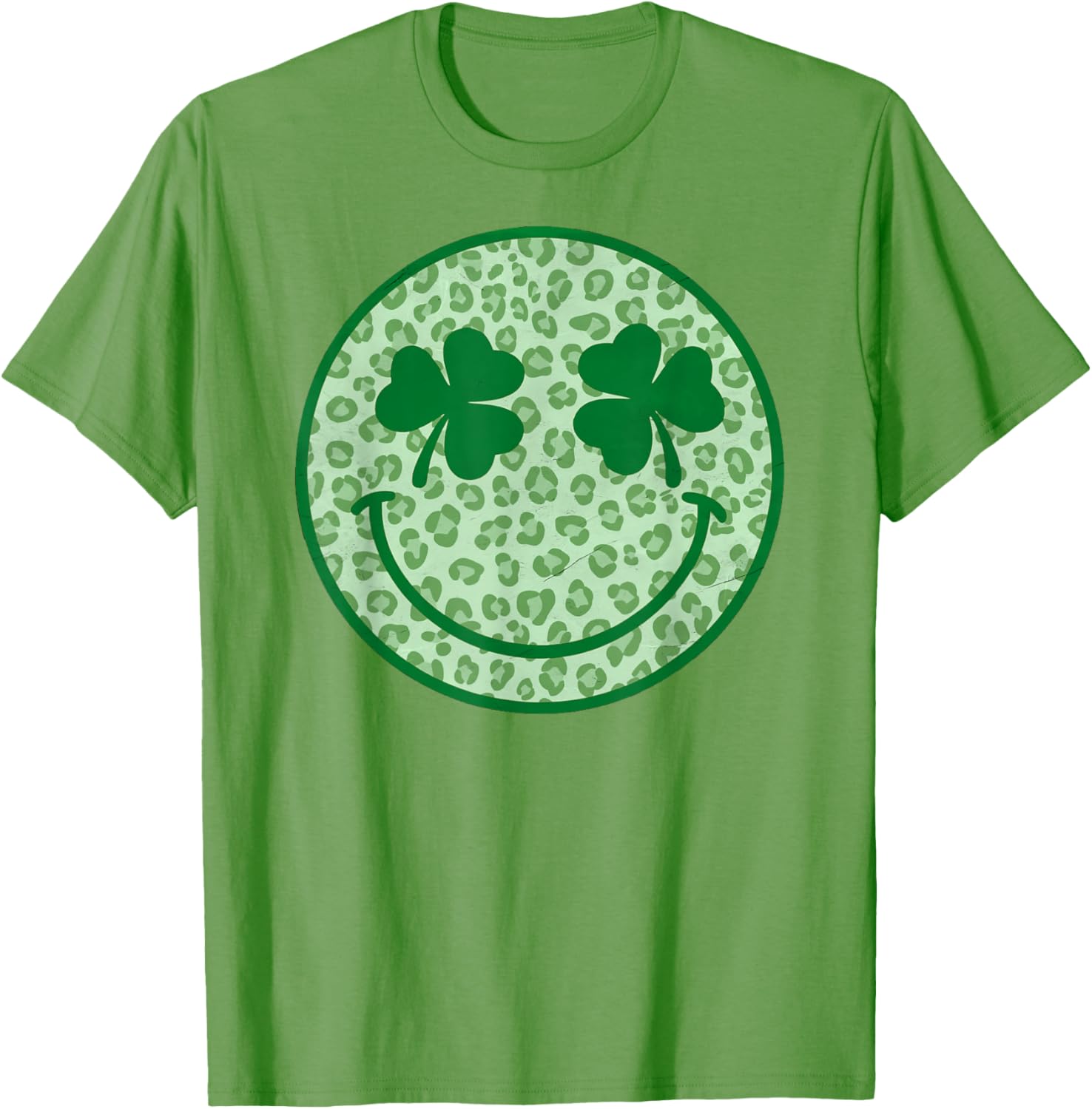 Smile Happy St Patricks Day Retro Shamrock Leopard T-Shirt for Fun Style - 3