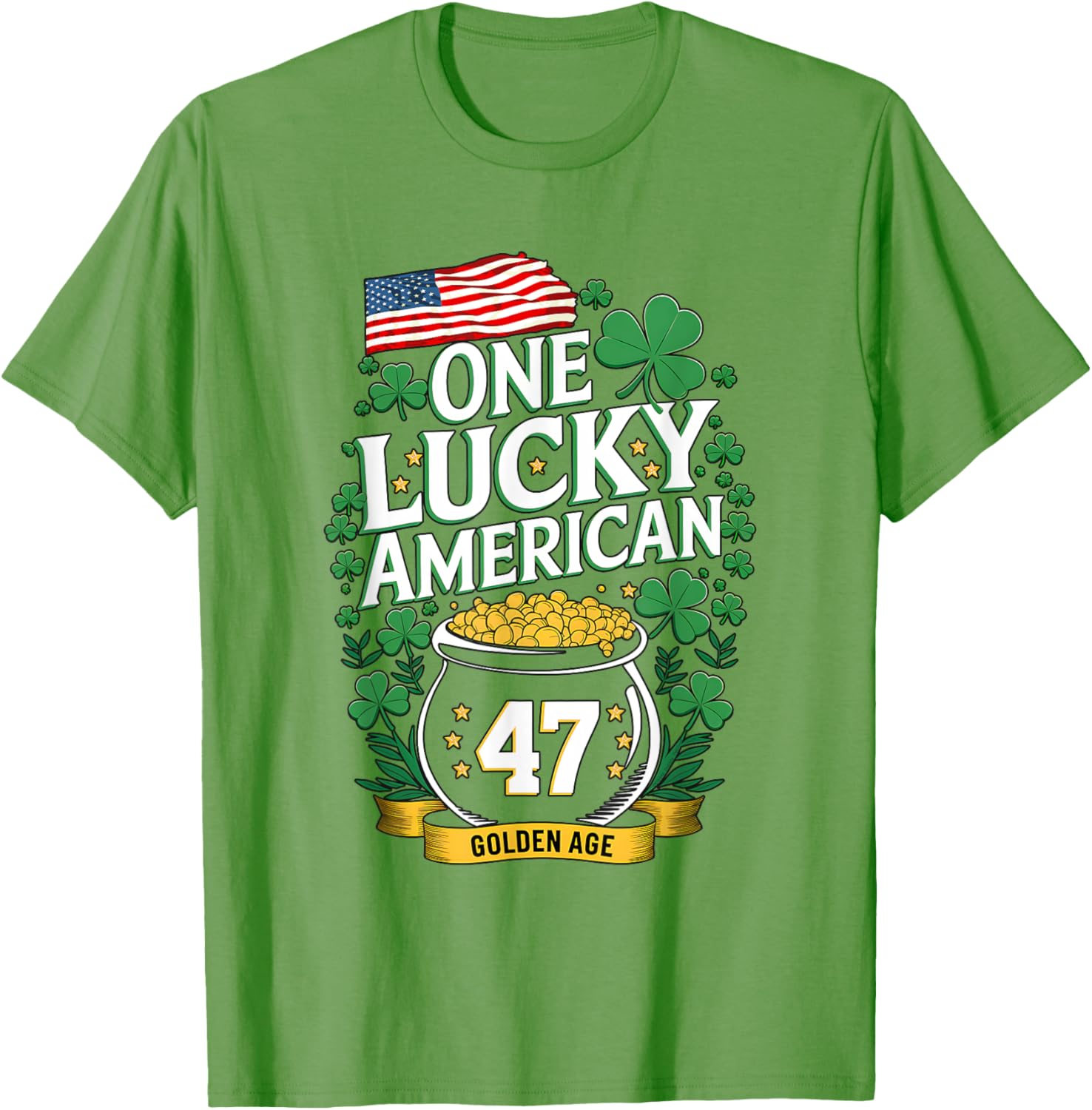 One Lucky American Golden Age St. Patrick's Day T-Shirt for All Ages - 11
