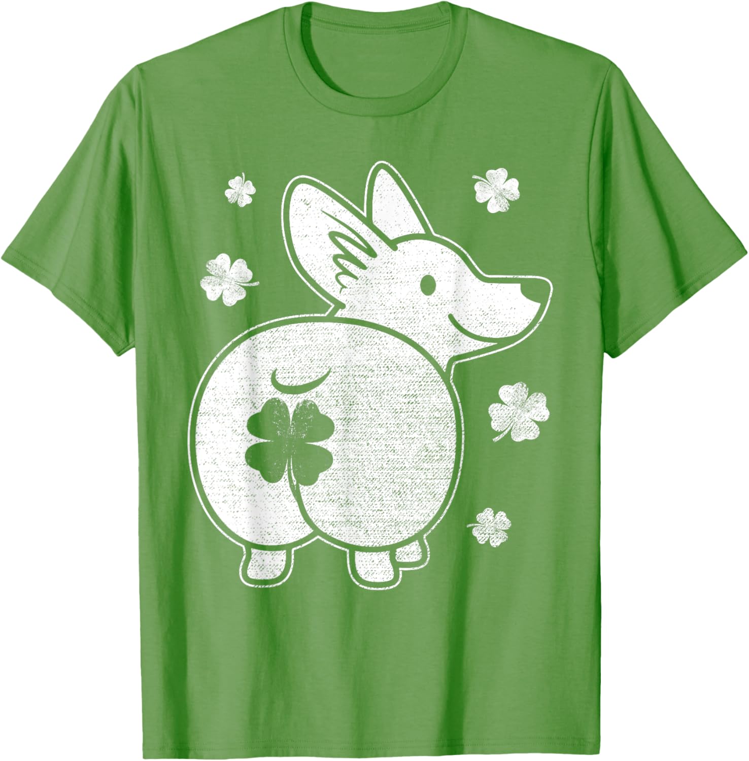 Adorable Corgi Dog Silhouette St Patrick's Day T-Shirt for All Ages - 2