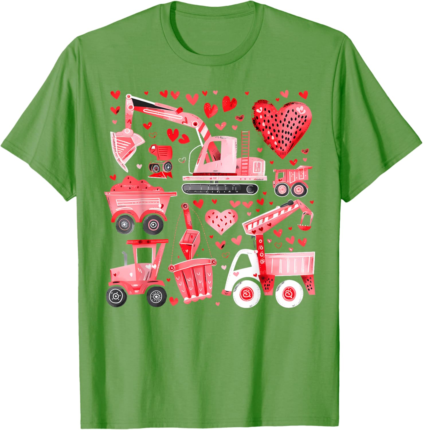 Adorable Valentine's Day Construction Trucks Loads of Love Toddler T-Shirt - 12