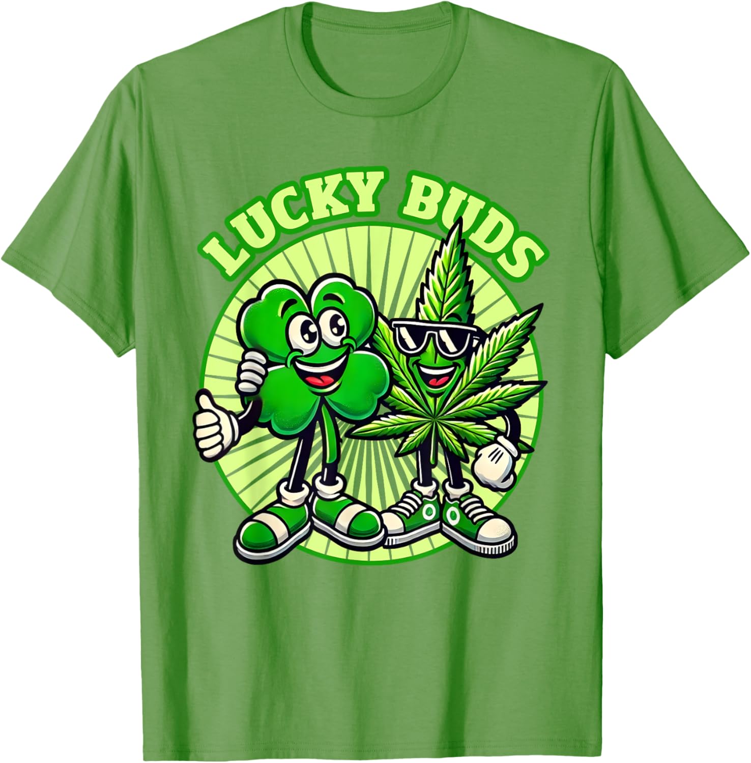 Lucky Buds St. Patrick's Day Retro Clover Weed T-Shirt for High Spirits - 7