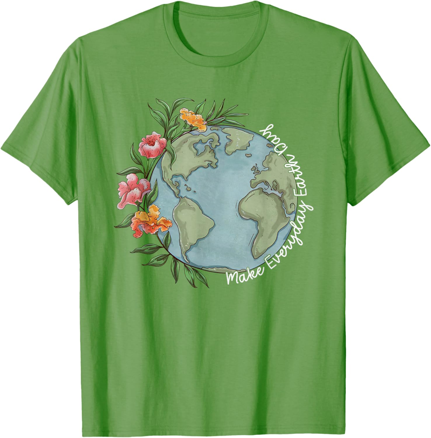 Beautiful Floral Planet T-Shirt for Everyday Earth Day Celebration - 7