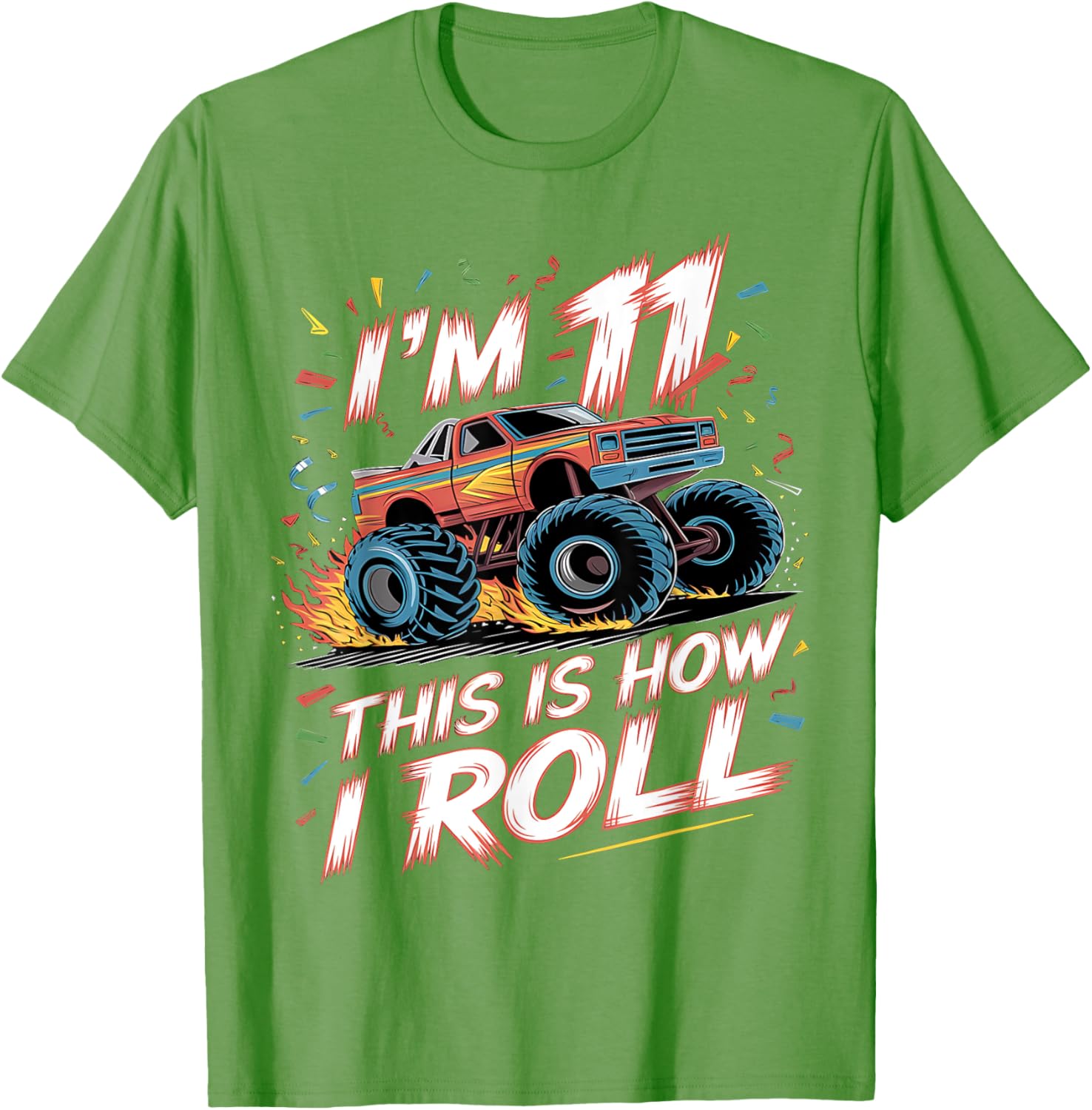 Monster Truck 11th Birthday Shirt for Boys - Fun Birthday T-Shirt - 7