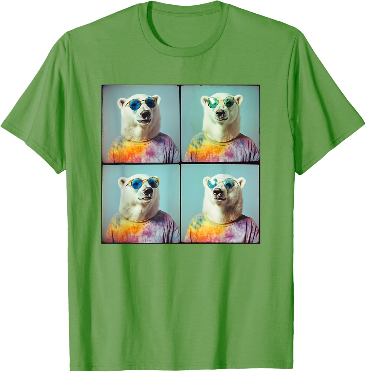 Colorful Tie Dye Polar Bear T-Shirt for Unique Hippie Style Fun - 20