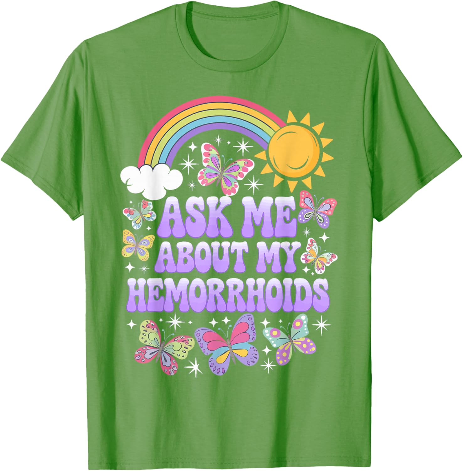 Humorous Ask Me About My Hemorrhoids T-Shirt for Comfortable Casual Wear - 13
