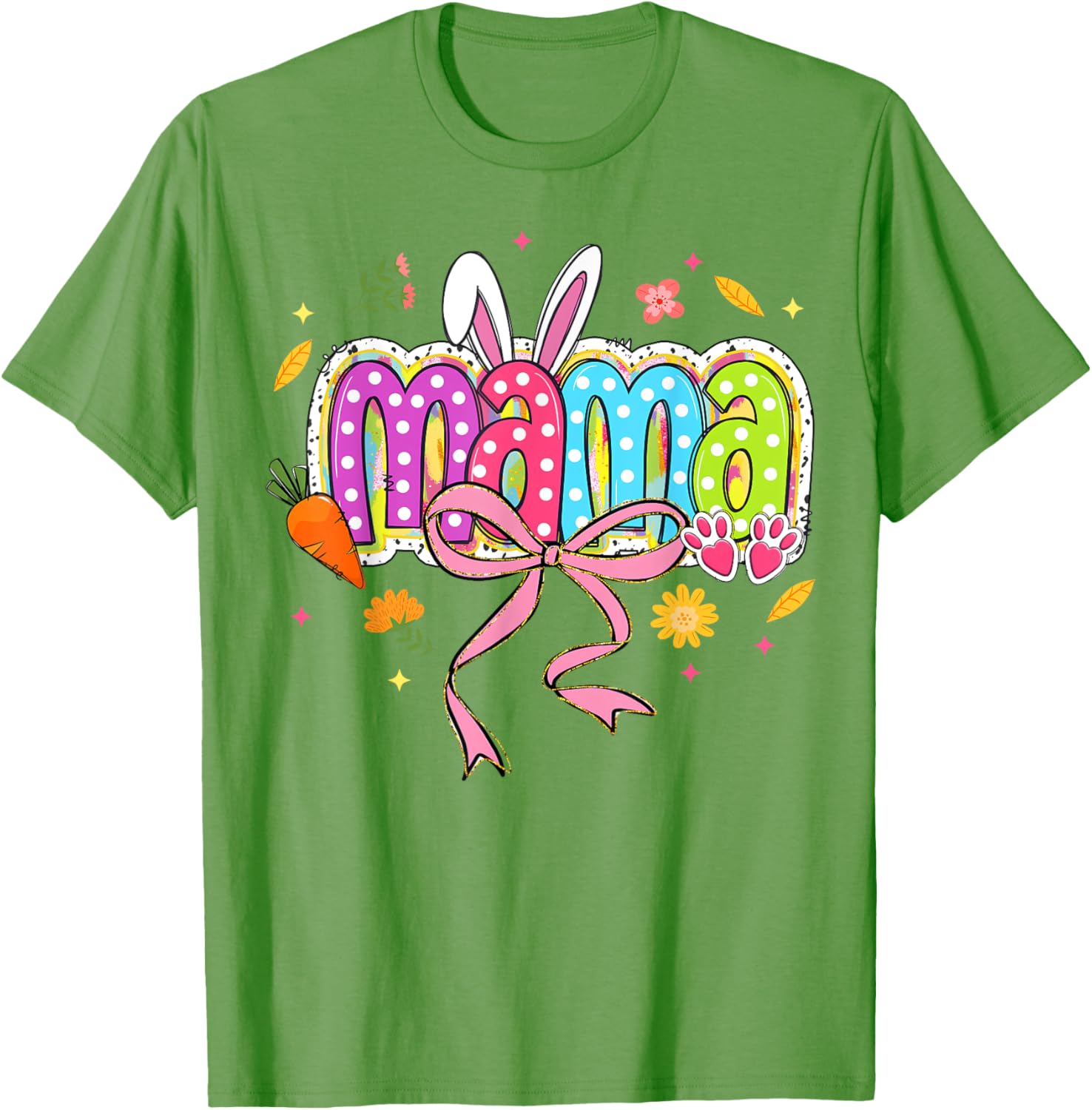 Boho Floral Coquette Bow Mama Bunny Easter Family T-Shirt for Moms - 13