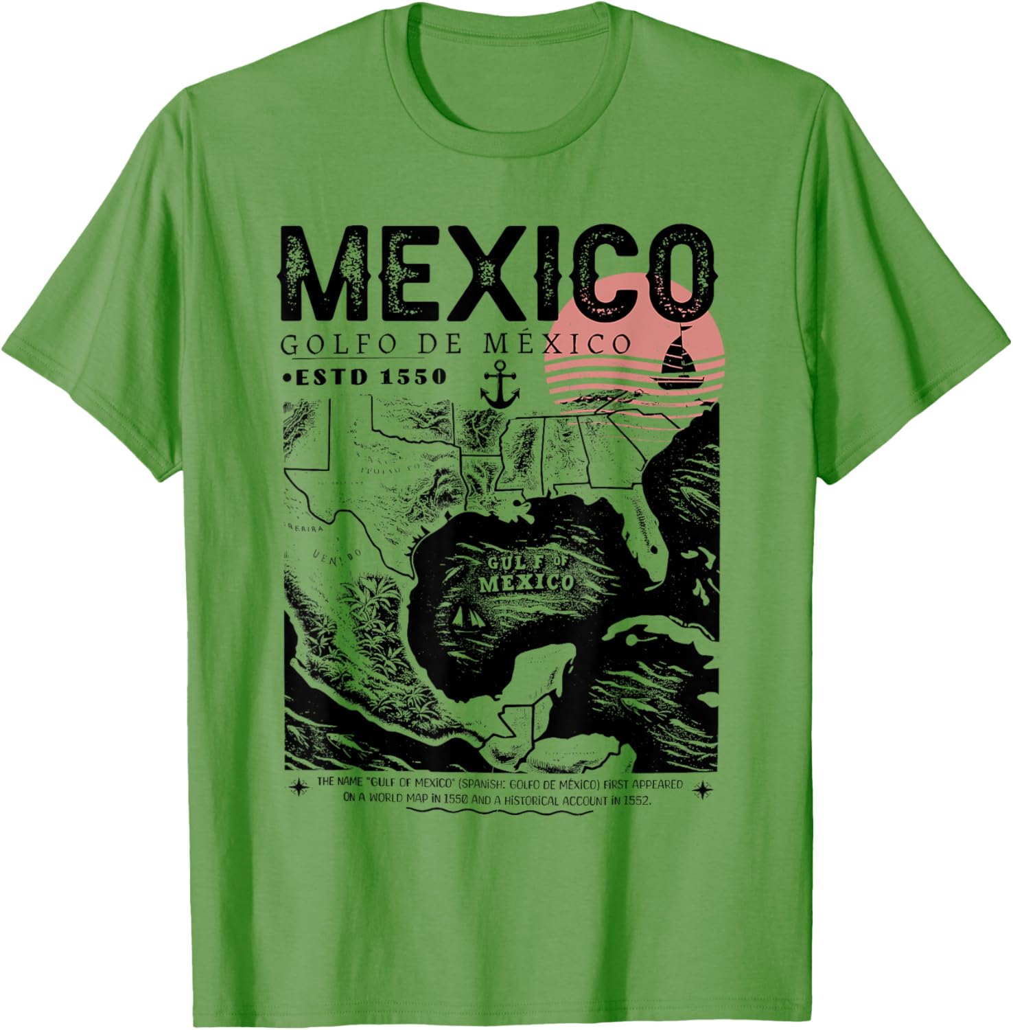 Gulf of Mexico 1550 History Facts T-Shirt for Ocean Lovers and Travelers - 10