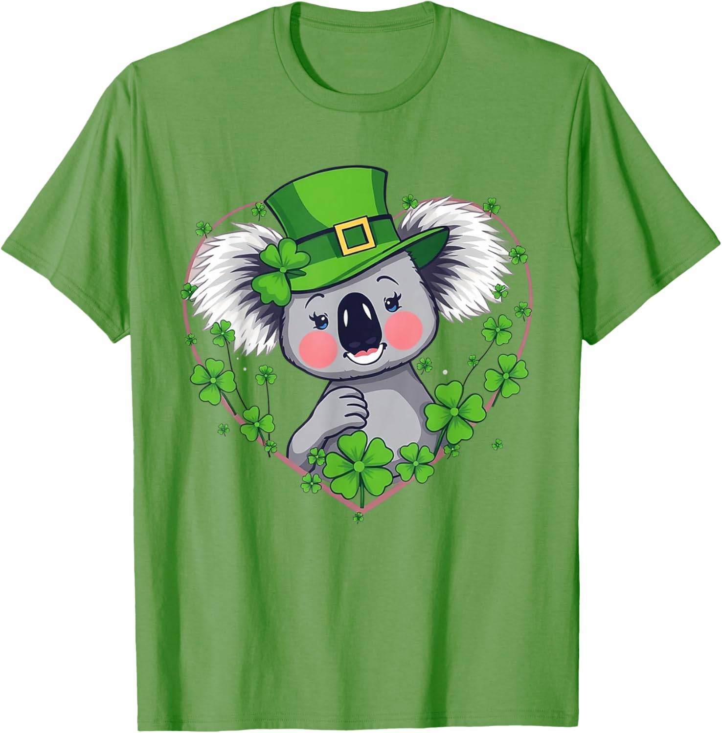 Funny St Patricks Day Koala Shirt for Women with Lucky Shamrock Design - 1