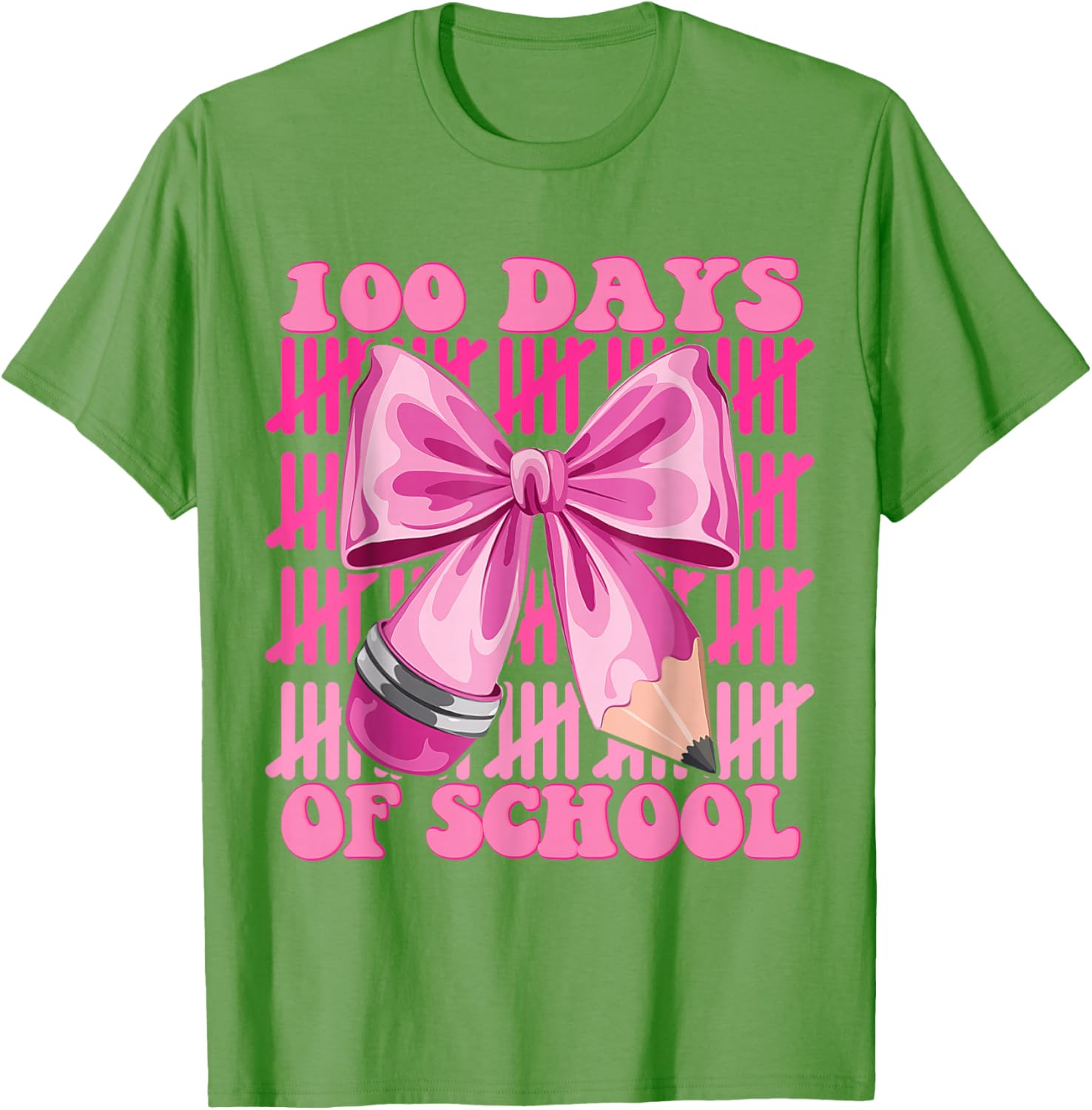 100 Days of School Girls Coquette Bow T-Shirt for Celebrating Milestones - 27
