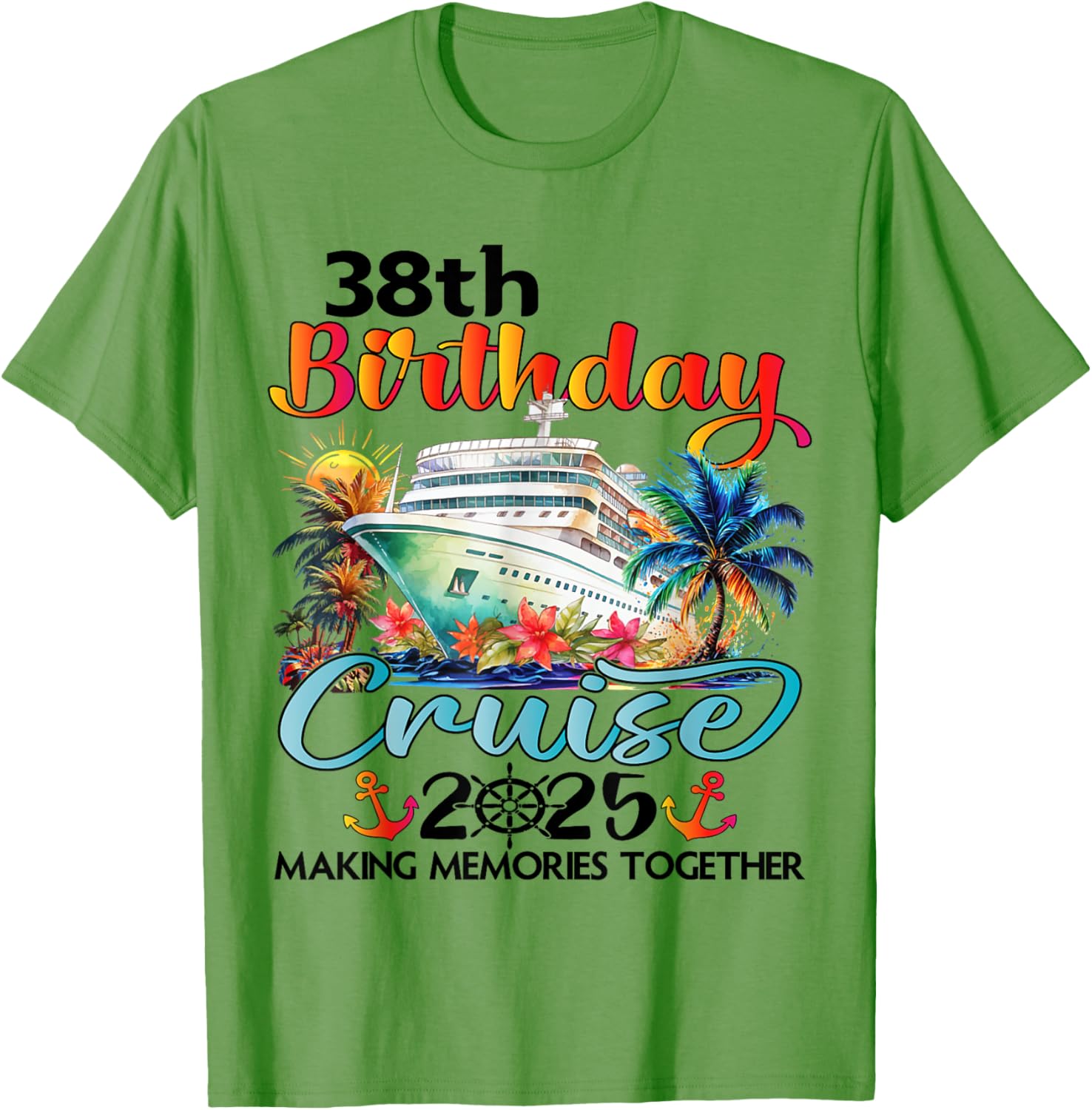 38th Birthday Cruise Family Vacation T-Shirt Fun Design for Celebrations - 5