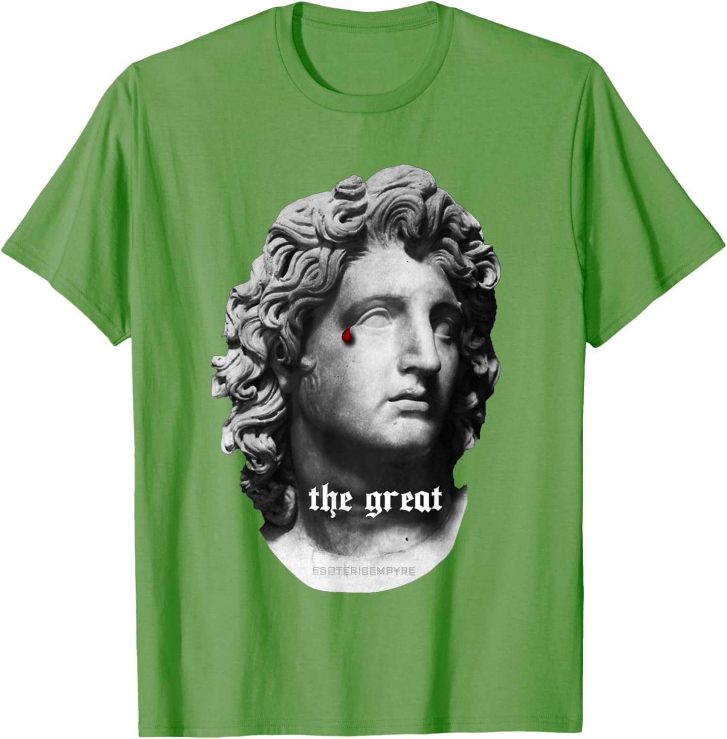Alexander the Great Bust T-Shirt with Unique Bloody Teardrop Design - 24