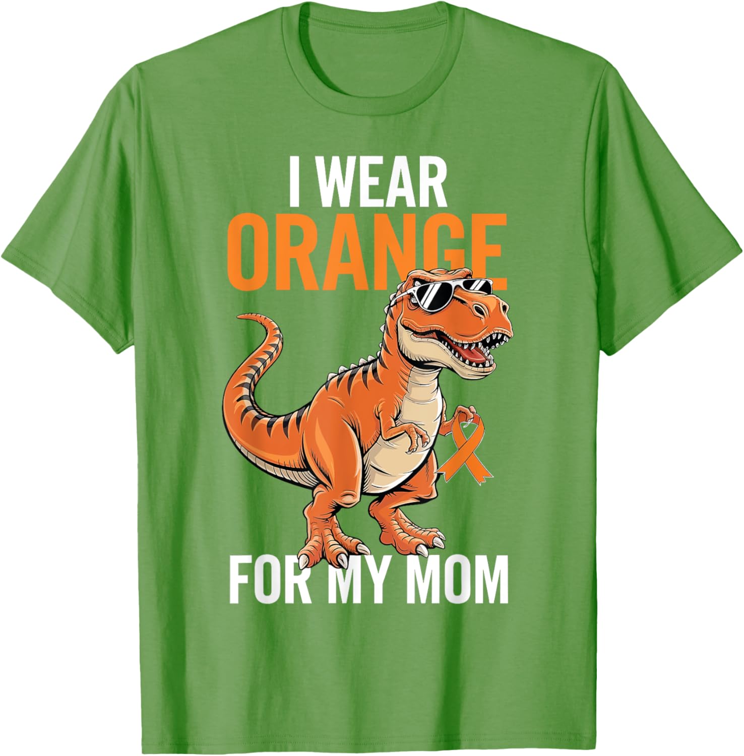 I Wear Orange For Mom Dinosaur MS Awareness T-Shirt for Supportive Families - 18