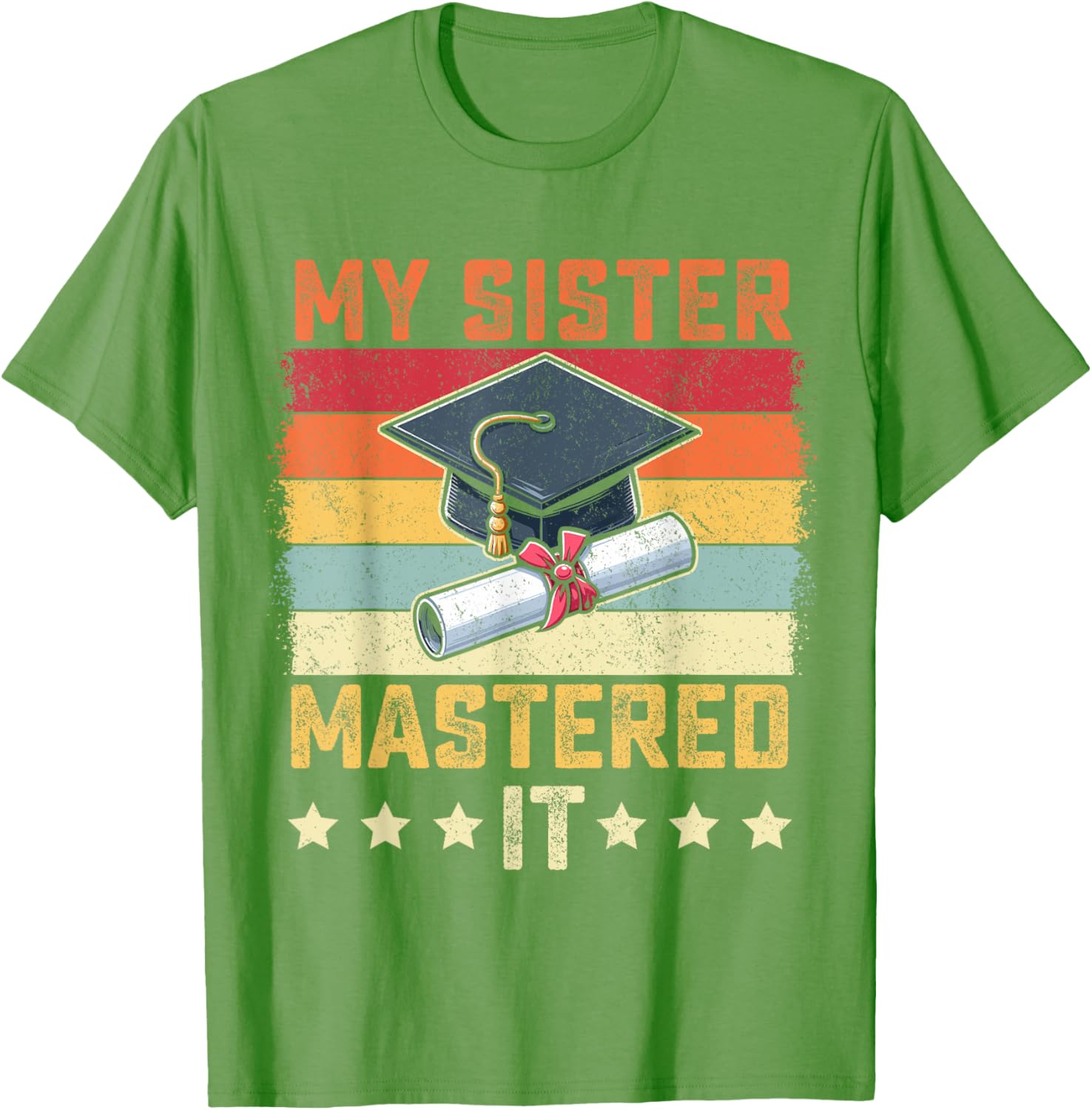 My Sister Mastered It Vintage Graduation T-Shirt for Proud Family Celebrations - 2