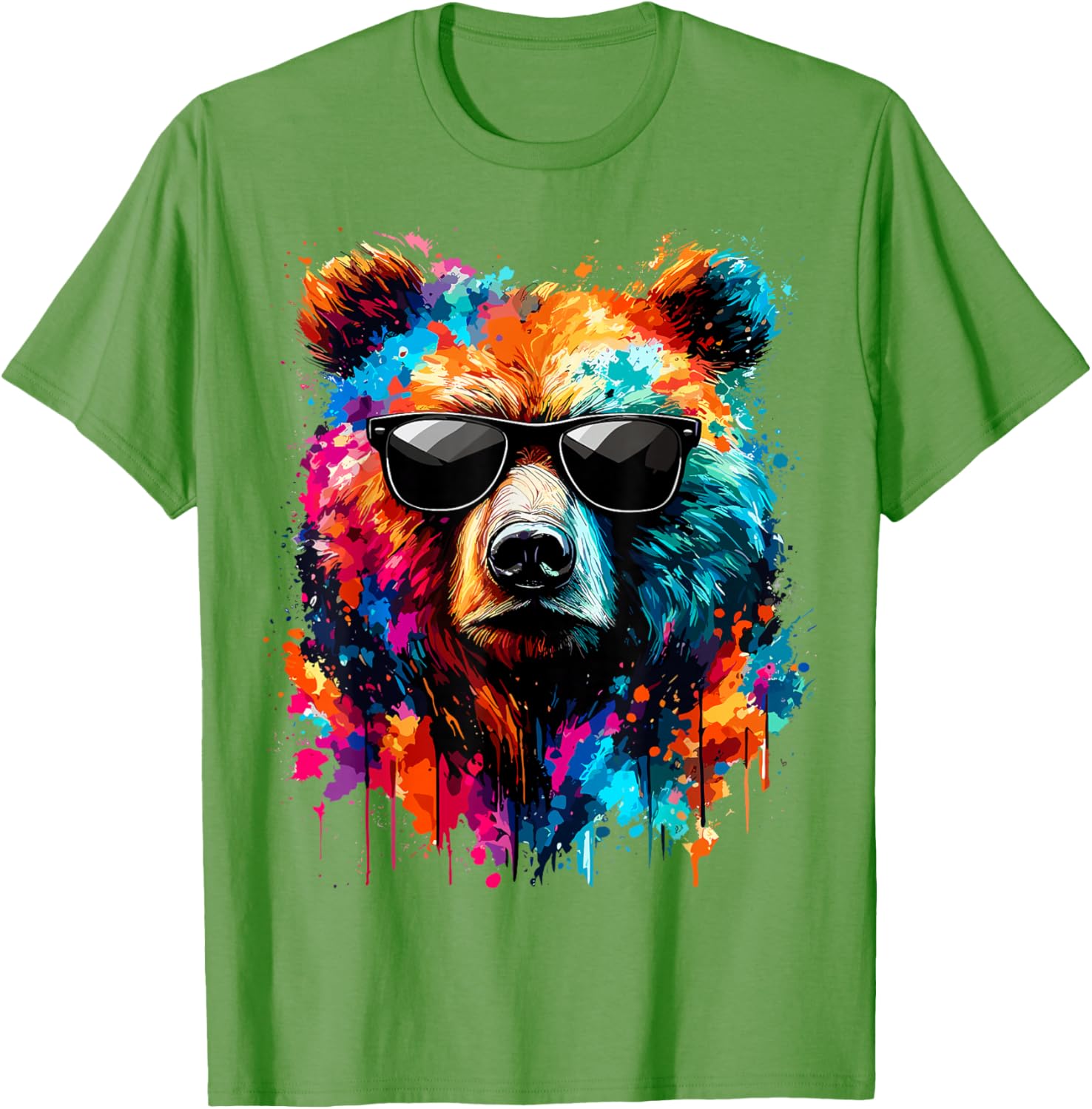 Colorful Bear with Sunglasses T-Shirt for Wildlife Lovers and Adventures - 18