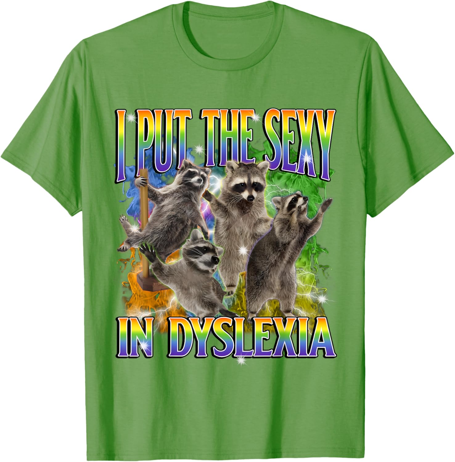 Funny Dyslexia Raccoon Meme T-Shirt – Unique and Unhinged Style - 11