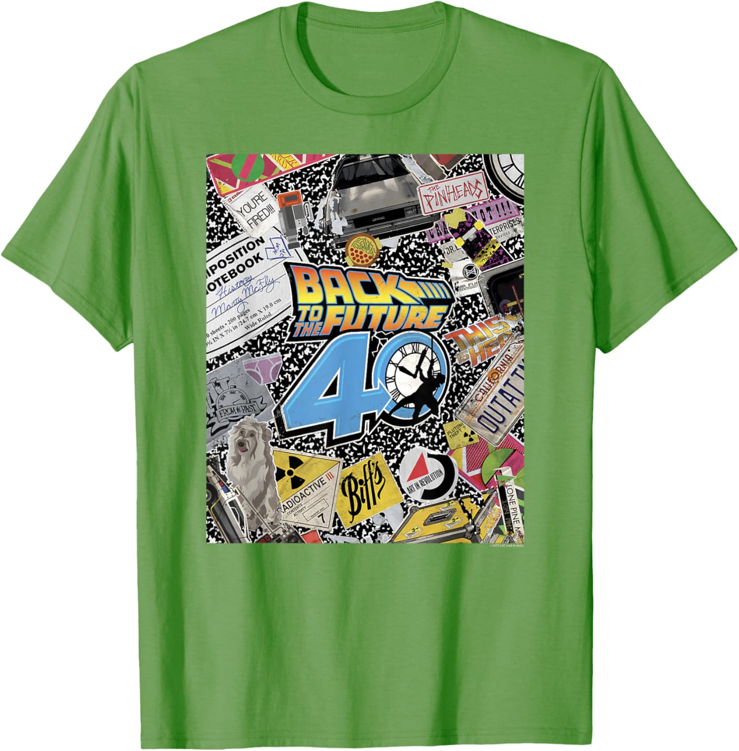 Back To The Future 40th Anniversary Sticker Collage T-Shirt for Fans - 2