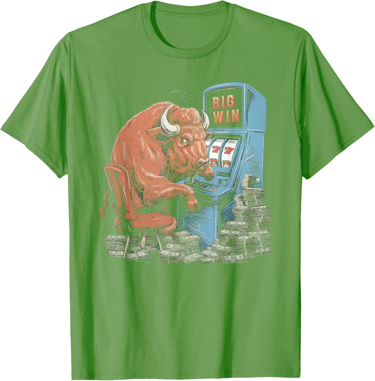 Lucky Buffalo Casino Slot Machine T-Shirt for Gamblers and Slots Fans - 24