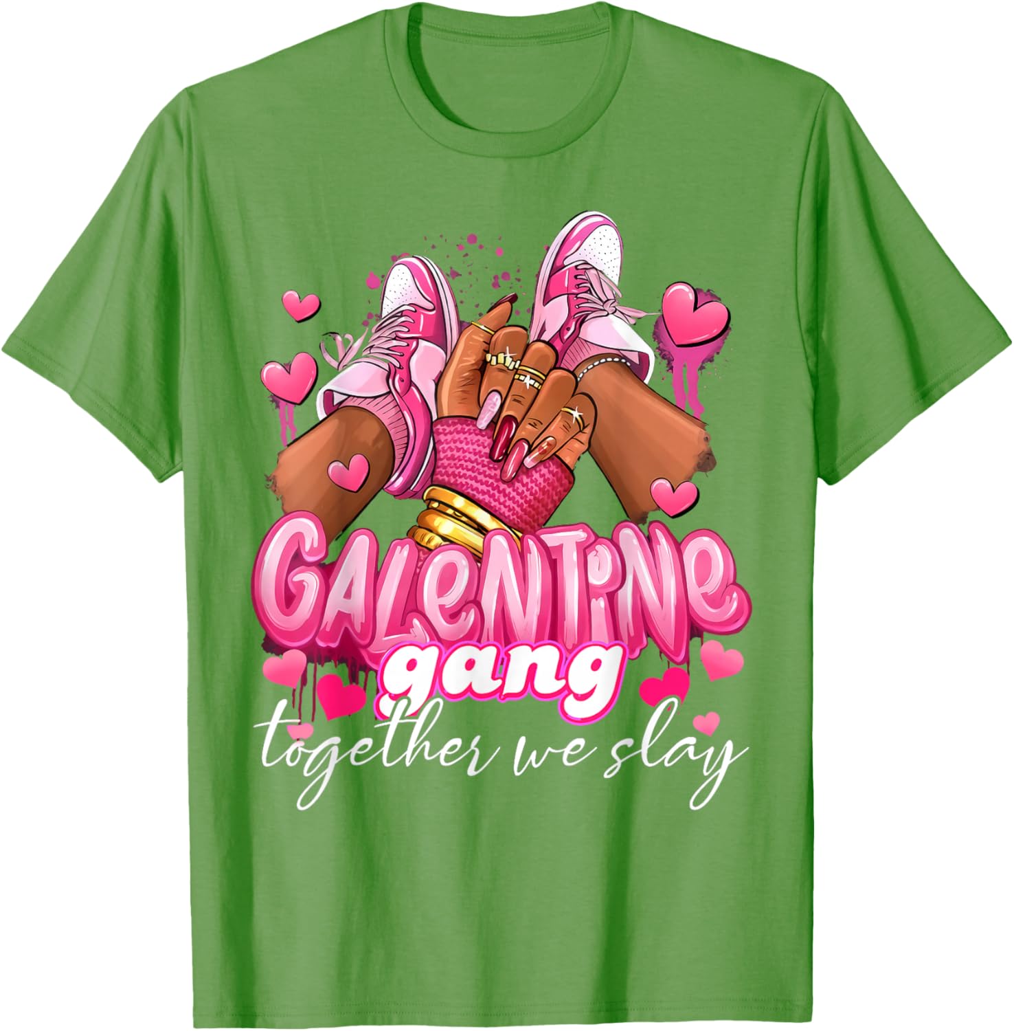 Women Galentine Gang Together We Slay Valentine's Day T-Shirt - 4