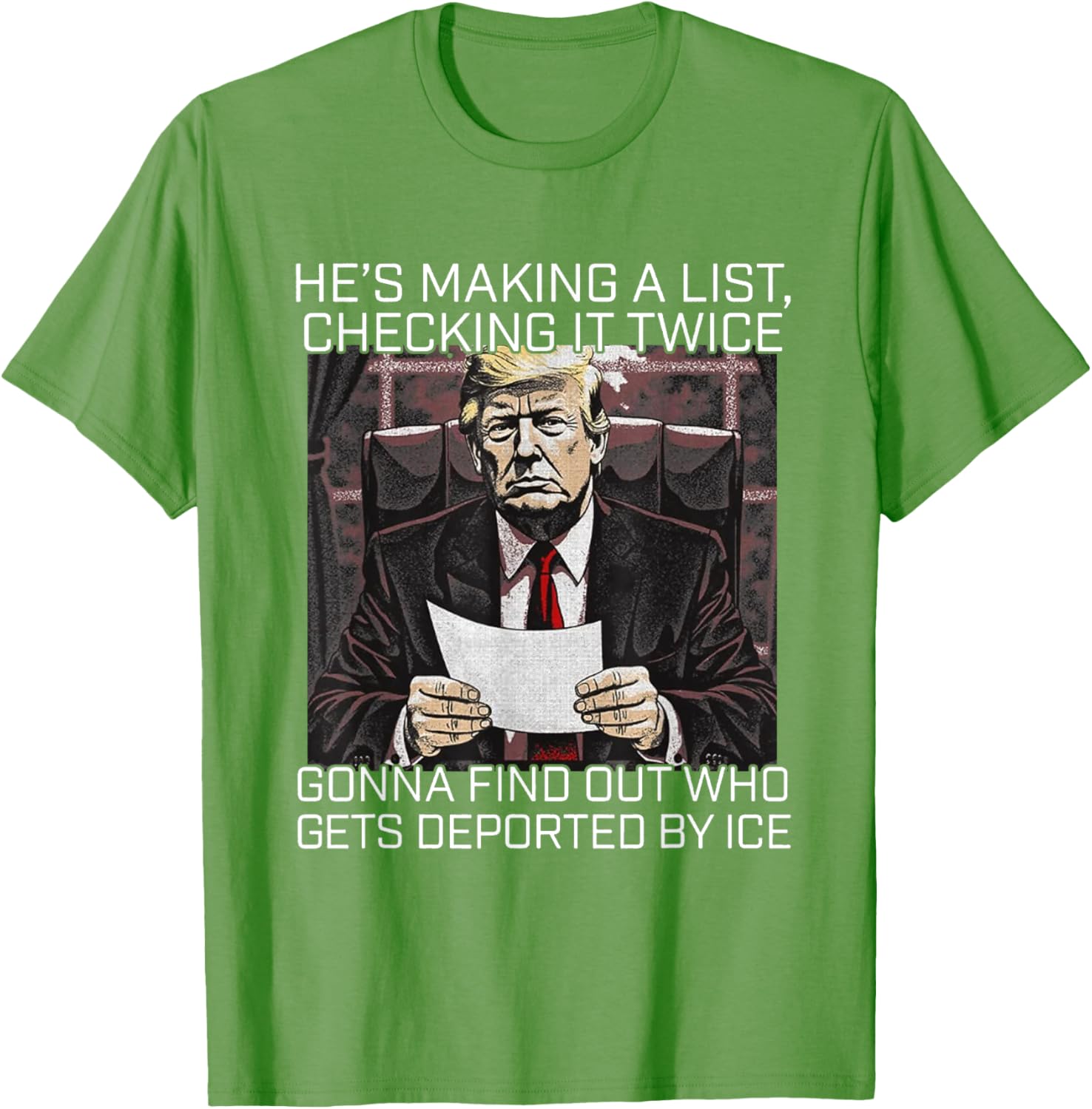 He's Making A List Checking It Twice T-Shirt for Christmas Cheer - 4
