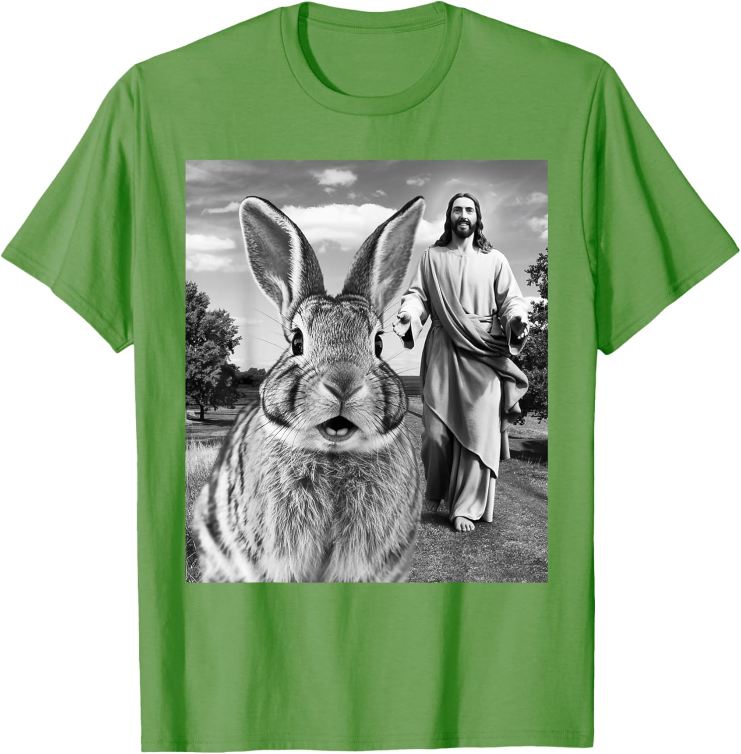 Happy Easter Bunny Selfie T-Shirt for Men Women Kids Fun Christian Style - 21