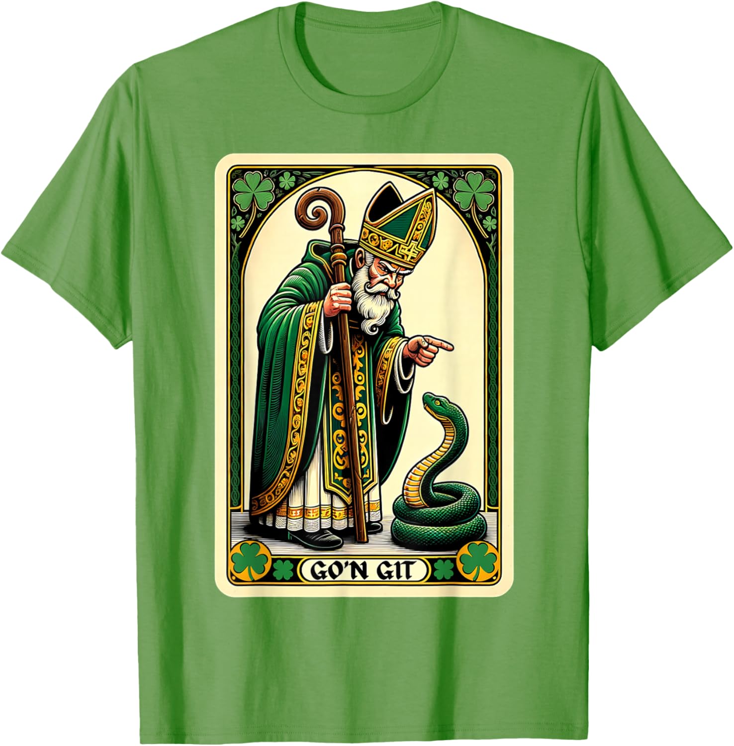 Funny St Patricks Day Tarot Card Go'n Git T-Shirt for Festive Fun - 26